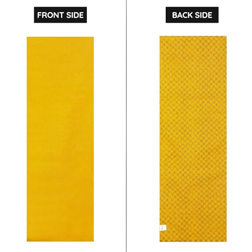 Image of Pure cotton anti-skid, machine wash yoga mat. 73inches x 24inches, 5mm thickness (5mm (Yellow))