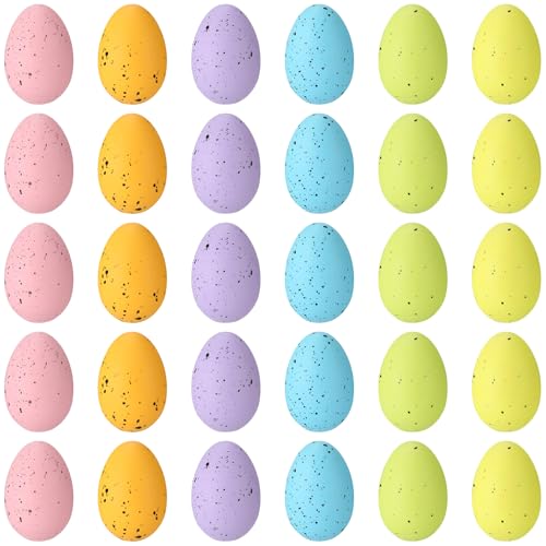 Huevos de Pascua moteados kymqlyw artísticos para decoración de fiestas y regalos DIY 36 unidades 2