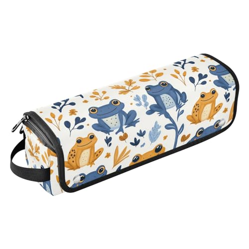 Bolsa de viaje para herramientas de cabello con diseño marmolado y motivos de ranas y botanicos, resistente al calor, para planchas, rizadores y accesorios de cuidado capilar, organizador portátil miniatura 1