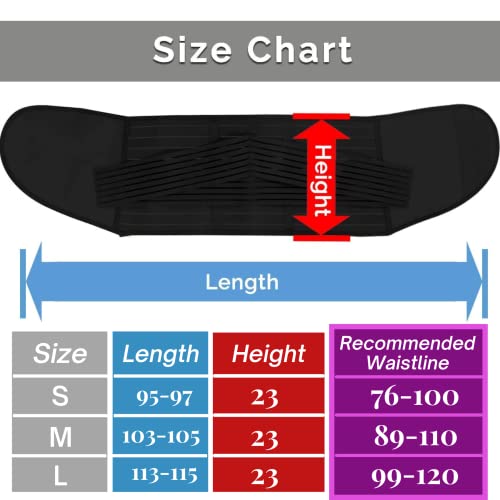 Fajas postparto,INNObeta cinturón de recuperación con soporte para la espalda, faja abdominal elástico para para aliviar el dolor,transpirable, cómoda y ajustable con doble velcro (Negro, M)