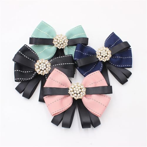 Yizelli Bow Ties for Women & Girls Elegant Ribbon Brooch Pre Tied Neck Tie for Shirt Uniform3