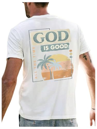 Men's Tropical Graphic Tees Crew Neck Short Sleeve Summer T Shirt Casual Vacation Tops