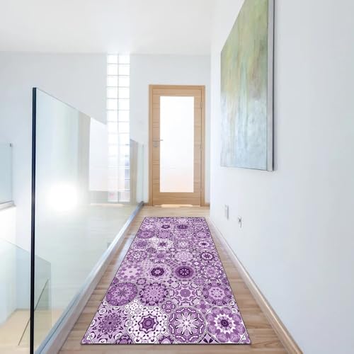 Alfombra de pasillo morada ideal para dar calidez al dormitorio 6