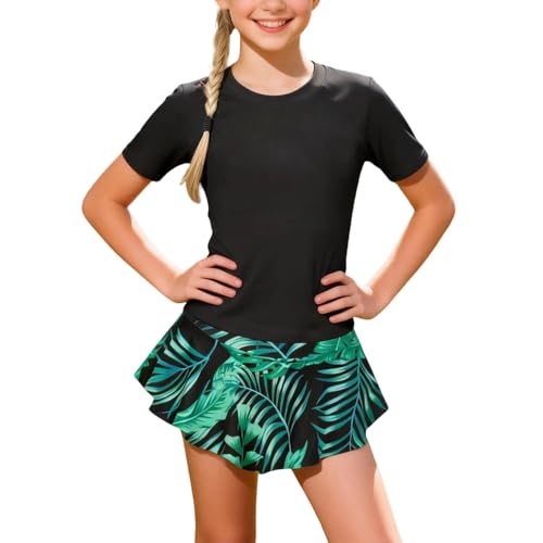 Maillot de bain 2 pièces ado fille avec short anti-gêne pour bouger libre
