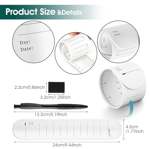 JIEYAO 2 pulseiras de bloco de notas usáveis, pulseira de silicone reutilizável para memorando, puls