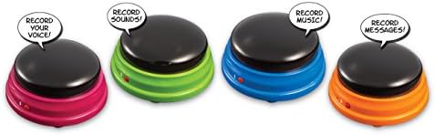 Learning Resources Recordable Answer Buzzers, Personalized Sound Buzzers, Talking Button, Set of 4, Ages 3+, Packaging may vary
