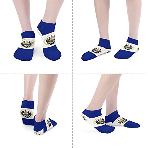 El Salvador Flag 5 Pairs Ankle Socks Non Slip Low Cut Sock Casual Athletic Short Socks No Show Socks for Women & Men3