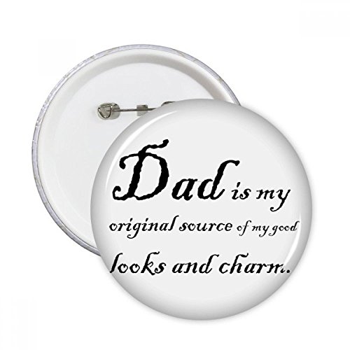 Badge rond papa citation lot de 5 broches XL multicolores pour customisation de vêtements