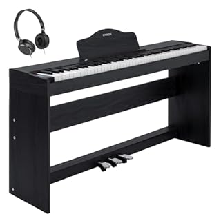 STRICH Digital Piano 88 Keys, Hammer-Action Weighted Keyboard, Full size Electric Piano Keyboard with Furniture Stand, 25Wx2 Speakers, Supports USB-MIDI/Wireless Connect, SDP-300W (Color Black)