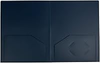 Vista 43 de JAM PAPER Heavy Duty Plastic Two Pocket Extra Tough School Folders - Blue - 6/Pack