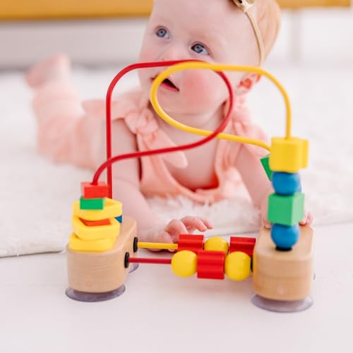 Image of Melissa & Doug First Bead Maze - Wooden Educational Baby Toy with Suction Cups, for Floor, High Chair or Toddler Table, Toddler Toys for Girls & Boys Ages 1+ (Pack of 6)