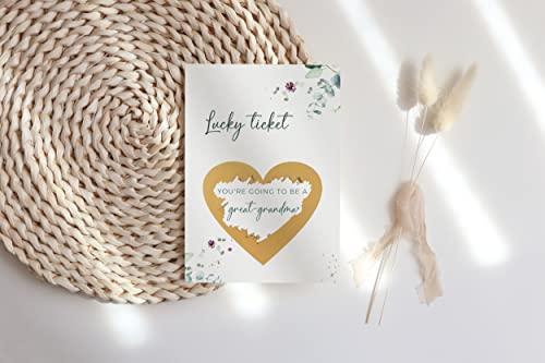 Image of Joli Coon Pregnancy announcement scratch card - You are going to be a great grandma - Baby announcement with envelope - Eucalyptus