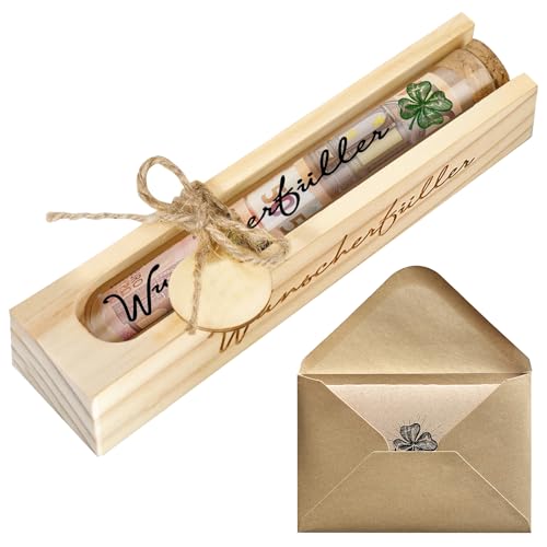 Wunscherfüller Geldgeschenk, Geldgeschenke Geburtstag Holz, Hochwertige Geldgeschenke Verpackung, Kreativ Geld Geschenk Inklusive Kunststoff Reagenzglas Umschlägen Glückwunschkarte Wunscherfüller Geldgeschenk, Geldgeschenke Geburtstag Holz, Hochwertige Geldgeschenke Verpackung, Kreativ Geld Geschenk Inklusive Kunststoff Reagenzglas Umschlägen Glückwunschkarte