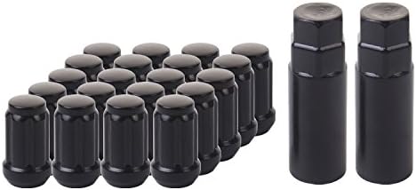 HanAuto Black Lug Nuts with 2 Key (12mm x 1.5 Thread Size) - Pack of 20 Wheel Lug Nuts, 63512K202