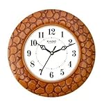 Kadio Analog 24.5 cm X 24.5 cm Wall Clock (Brown, with Glass, Standard)