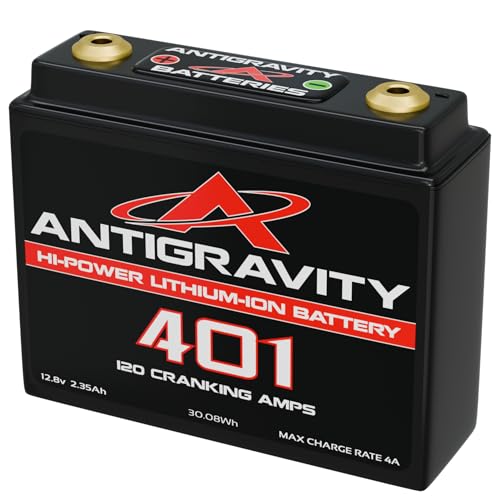 Antigravity Batteries AG-401 Lithium Small Case 12V Powersports Battery Ultra-Lightweight 15.2 oz 120 Cranking Amps 6Ah Pb-Eq (2.6Ah Actual) No BMS Motorcycles Dirt Bikes ATVs