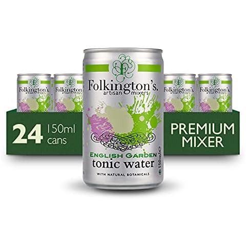 Folkington's Tonic Water, English Garden, 24 Cans, Mix with Gin Botanicals, Artisan Botanical Mixer, 24 x 150 ml Cover