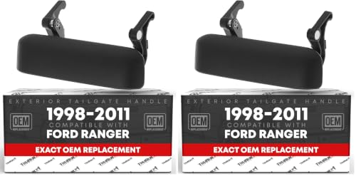 Image of T1A Tailgate Handle - Compatible with 1998-2011 Ford Ranger - Textured Black - OEM 1L5Z9943400AAA, 1L5Z-9943400-AAA, 1L5Z 9943400-AAATEX, 77872, FO1915109 (Pack of 2)