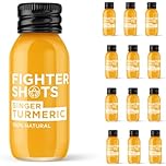 Fighter Shots Ginger Turmeric Shots (12x60ml) | Reduces Bloating | Boosts Immunity | 100% Natural | Perfect Morning/Post Workout Pick Me Up | No Preservatives | Fresh and Fiery Turmeric Shots
