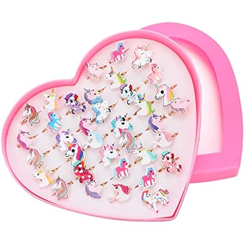 HOWAF 36pcs Unicorn Party Rings for Kids Cover