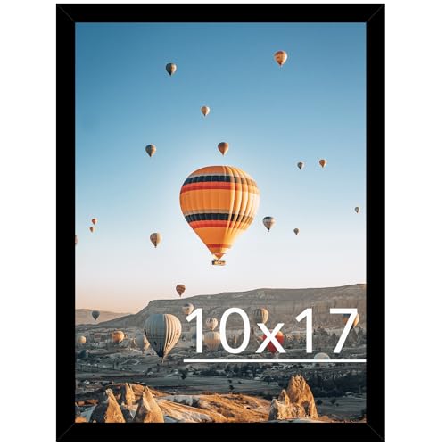 Image of JCJMY 10x17 Picture Frame Black for Poster Photo Picture, Horizontal and Vertical Formats for Wall Hanging, 10 x 17 Wall Gallery Poster Photo Frame for 10 by 17 Photos Posters, Black