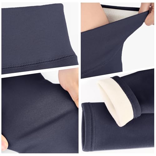 Girls Fleece Lined Leggings High Waist Thick Kids Warm Pants Full Length Cotton Leggings for Toddler 5-11 Years4