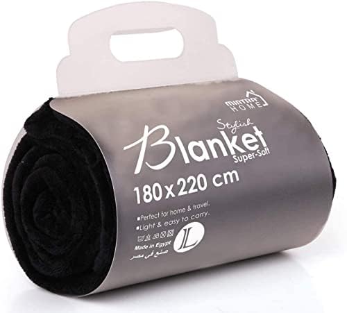 Mintra Home Throw Blanket for Couch, Soft Polyester Fleece Blanket, Cozy Lightweight Fuzzy Fall Décor Throw Blankets for Bed/Bed Cover/Couch Cover, 70” x 86” (L, Black)