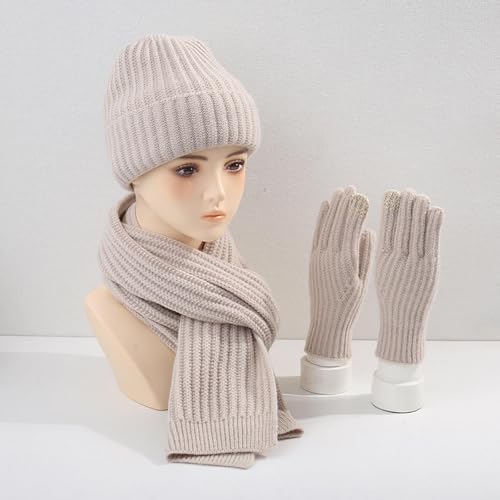 Conjunto de gorro bufanda y guantes gruesos a prueba de frío 3