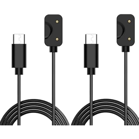 YOFUNTLE Compatible for Samsung Galaxy Fit 3 Charger Cable Smartwatch Fast Charging (Type C, 2 Pack) Cover