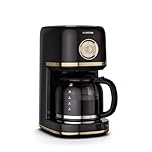 KLARSTEIN Victoria Filter Coffee Machine – Retro Design Coffee Maker, 1.5 L for up to 12 Cups, Keep-Warm Function, Anti-Drip System, Auto Shut-Off