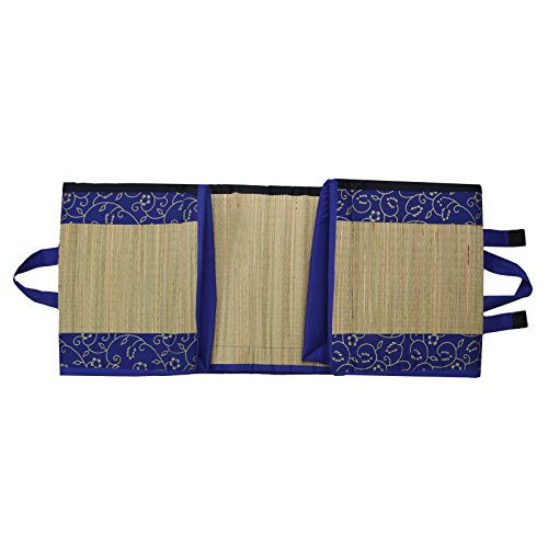 Image of 3X6 feet, Blue Butter Satin Cushion Comfort 15 MM Soft Foam Butter Satin (Silk) Fabric with Korai River Grass