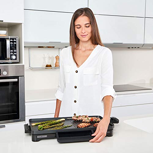 Plancha Grill Black+Decker BXGD2200E - 2200W, antiadherente, fácil limpieza
