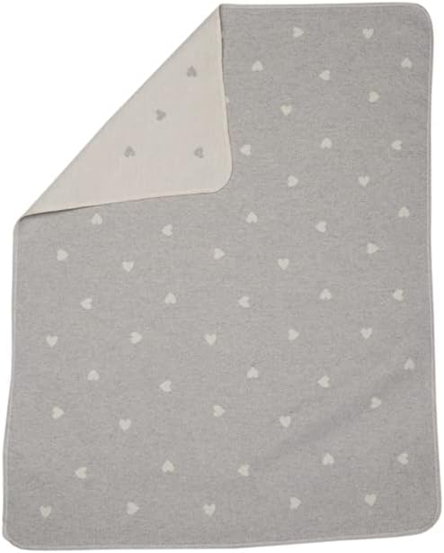 Grey Hearts Allover Juwel Bassinet Blanket