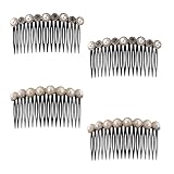 YFTRFR 4 Pièces Peignes à Cheveux, Vintage Décoratives Latéral à Dents Fines avec Perles e...