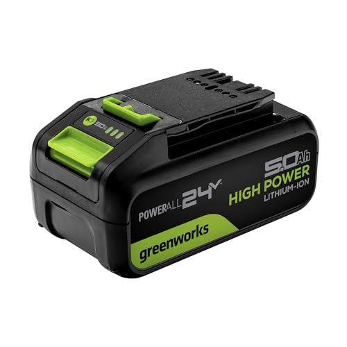 Greenworks 24V 5.0Ah Lithium-Ion High-Power Battery Upgraded with 35% Power Boost (Genuine Greenworks Battery/ 150+ Compatible Tools)