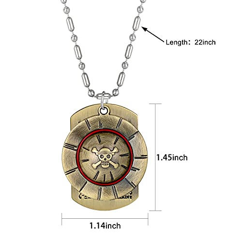 Buleens One Piece Yugioh Necklace For Women Men Mens Boys Girls Fairy Tail Anime Necklaces Skull Pirates Luffy Straw Hat Sword Cosplay Chain Pendant Stainless Steel Cubic Zirconia Long Silver Plated Cool Chunky #TOP5