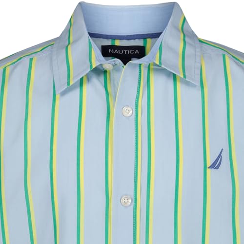 Image of Nautica Boys Short Sleeve Woven Button-Down Shirt. Light Weight & Breathable