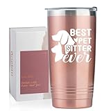 Onebttl Pet Sitter Gifts, Dog Sitter Thank You Gifts, Insulated 20oz Stainless Steel Travel Tumbler with Straw and Lid, Best Pet Sitter Ever