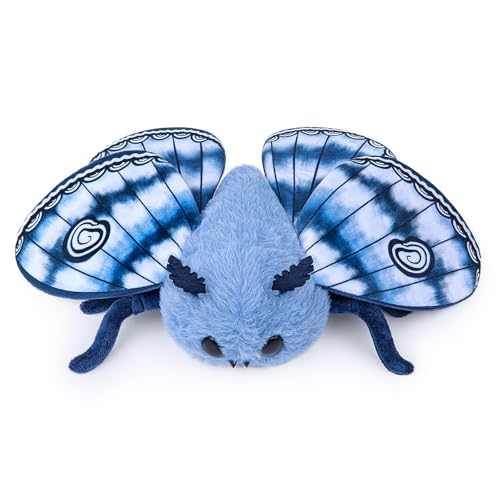lilizzhoumax Cute silk moth Plush Toy 10.62inch Soft Realistic silk moth Stuffed Animal for Kids Insect lovers Boys and Girls Gifts Home Decoration blue white - Image 3