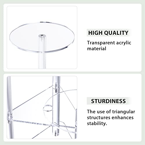 Sumerflos Acrylic Corner Plant Stand 3 Tier - Clear Indoor Plant Shelf Plant & Flower Display Rack Pot Holder For Living Room Balcony Window Modern #TOP2