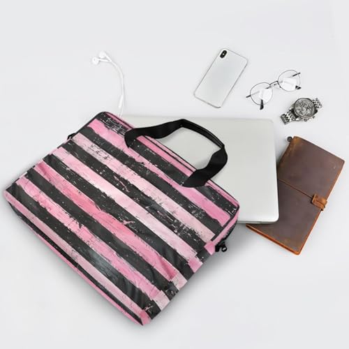 Funda para portátil 15.6 pulg negro y rosa con asa y correa miniatura 7