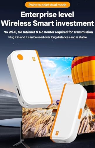 Image of Aeoss USB-C Wireless HDMI Transmitter and Receiver, 1080P @60Hz Output (4K Decode Input), 50M Range, Plug & Play Display Adapter with One-Click Disconnect for Phone, Laptop, MacBook, PC, Android