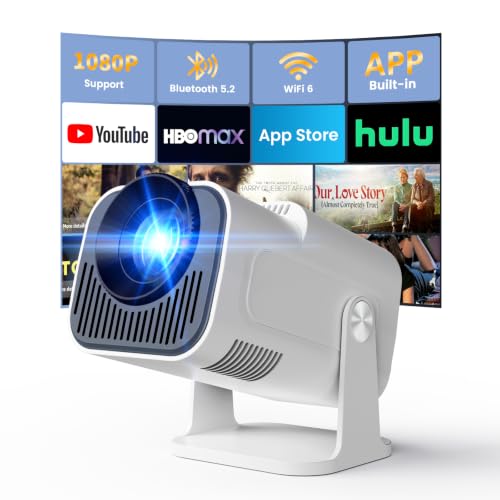 Vidéoprojecteur 4K 1080P WiFi 6 et Bluetooth 5.4 Rotation...