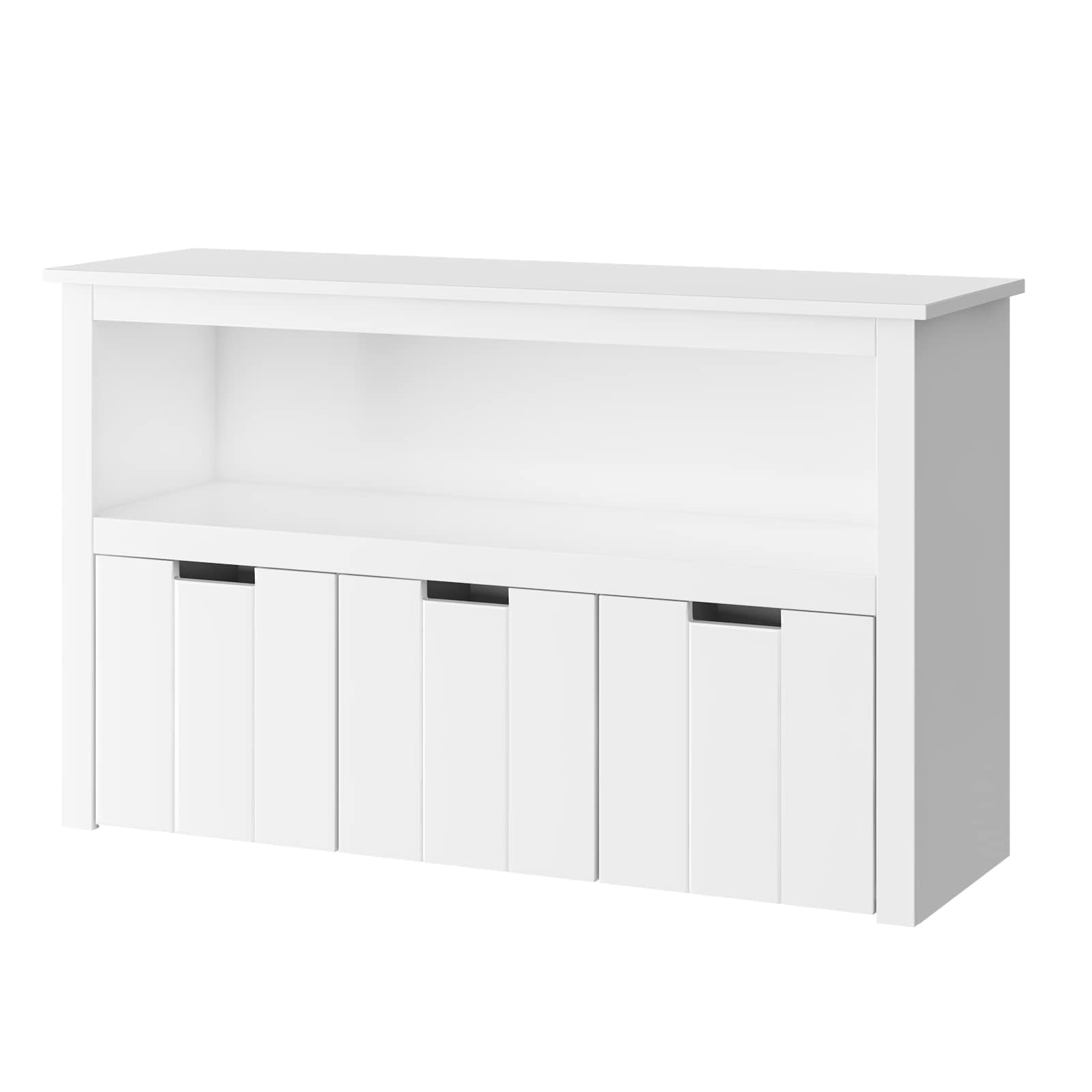 FOREHILL Meuble Rangement Jouet Bibliothèque pour Enfants Étagère Armoire de Rangement avec 3 Tiroirs Roulants Blanc 102x33x61.5cm