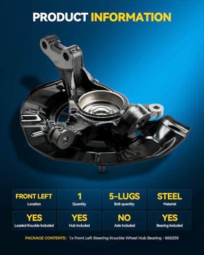 Image of PHILTOP Steering Knuckle Wheel Bearing Hub Assembly Fit for Toyota Camry 2007-2009,Front Left Driver Side Replaces 686259