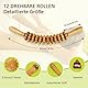 Faszienstab Holz, Faszienrolle Holz, Buchenholz Massagegerät für Muskelentspannung, Körperformung, lymphdrainage, Massageroller Beine Bauch, Massage Roller für Körper und Oberschenkel (12 Runden)