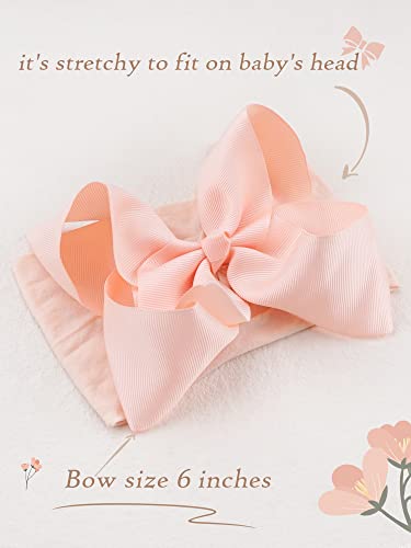 Ayesha Baby Headbands Baby Girl Hair Bows Headbands Soft Nylon Hairbands Hair Accessories For Newborn Toddlers Baby Girls Infant(9Pack) (Bright Color) #TOP3