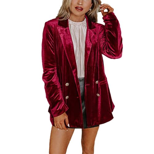 Veste en velours pour femme avec double boutonnage chic