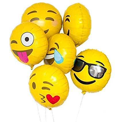 Atpata Funky 20pc MIX Emoji Smiley Latex Balloons | Bright & Fun Party Decorations for Birthday, Anniversary, Rakhi, Friendship, Welcome Events | Durable & Eco-Friendly Balloons