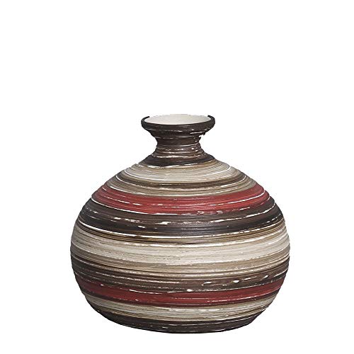 Vaso Maia P Decoração Cerâmica Vermelho e Marrom Terracota